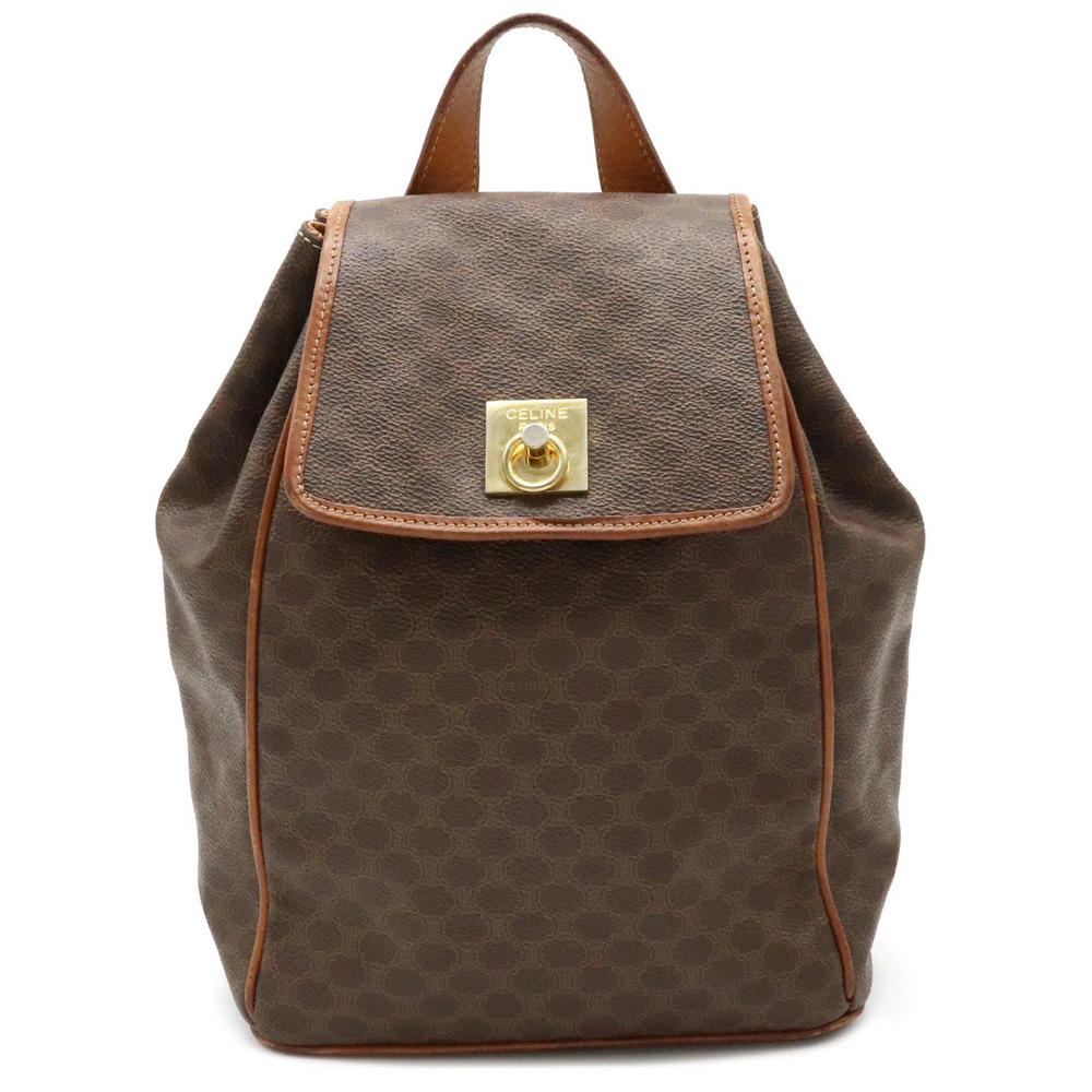Celine Macadam backpack rucksack daypack leather brown dark